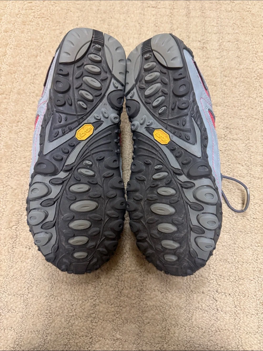 Merrell Women’s Gray and orange Trail Sneakers with Orange Insole